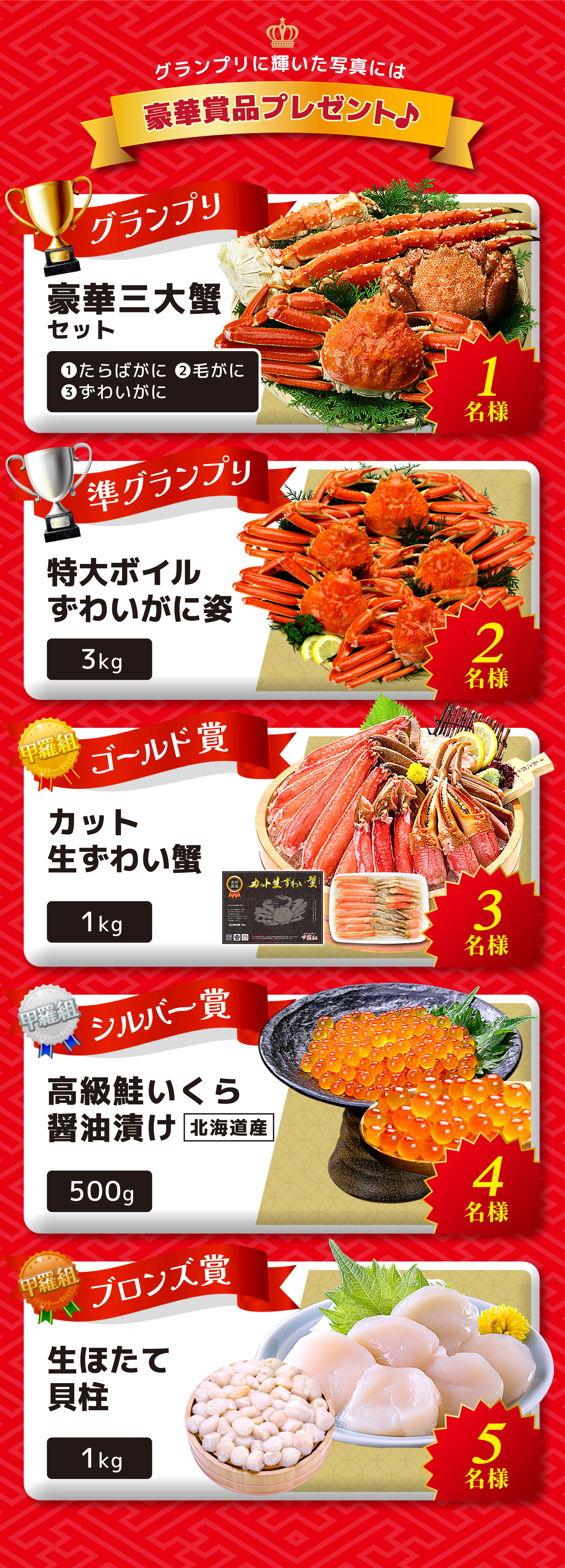 豪華賞品プレゼント